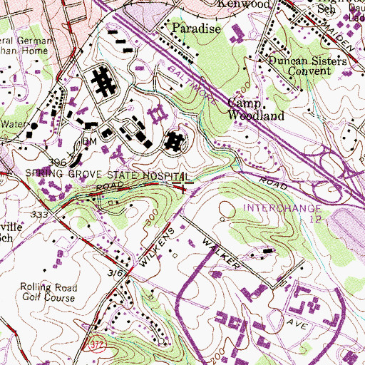 Topographic Map of Guide Catonsville Structured School, MD