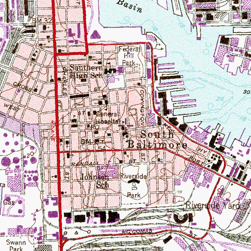 Topographic Map of Catholic Community School, MD
