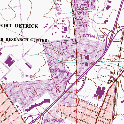 Topographic Map of Heather Ridge Middle School, MD
