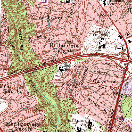 Topographic Map of Roscoe R Nix Elementary School, MD