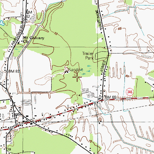 Topographic Map of Salisbury Mennonite Elementary School, MD