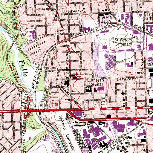 Topographic Map of Father Charles Hall Middle School, MD