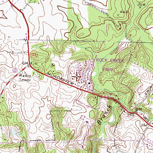 Topographic Map of Camp Olympia Country Day School, MD