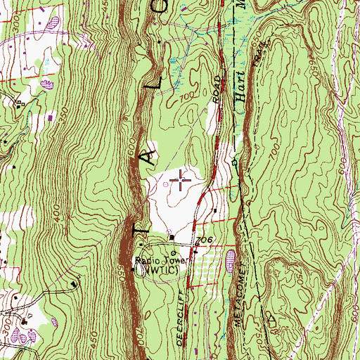Topographic Map of WTIC-AM (Hartford), CT