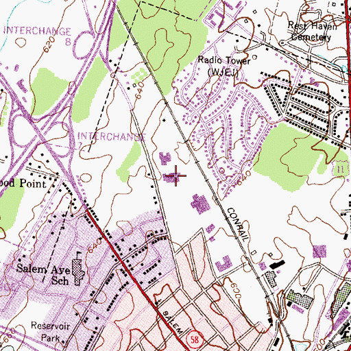 Topographic Map of Marshall Street School, MD