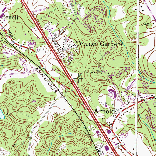 Topographic Map of Meritor Academy, MD