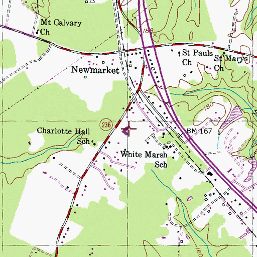 Topographic Map of White Marsh Elementary School, MD