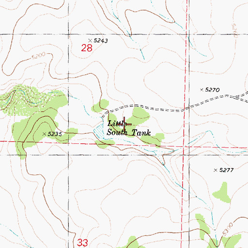 Topographic Map of Little South Tank, AZ