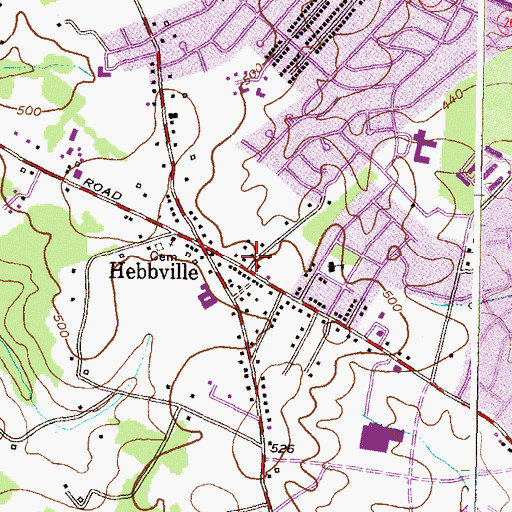 Topographic Map of Odong Ridge Montessori School, MD