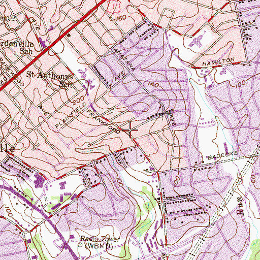 Topographic Map of W P Carter Memorial Day Care, MD