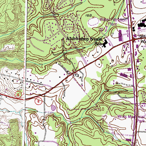 Topographic Map of Archbishop Neale Elementary School, MD