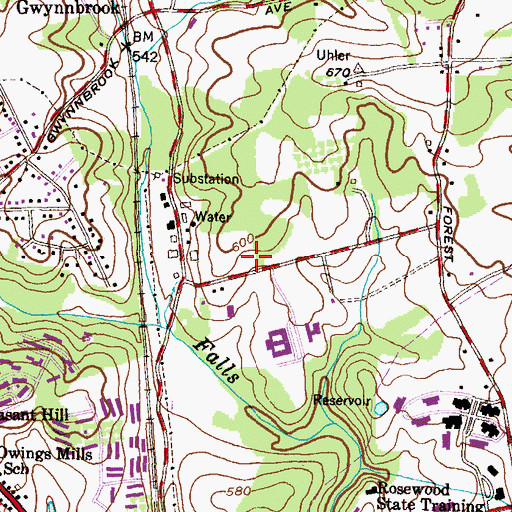 Topographic Map of The Joseph and Corinne Schwartz School, MD