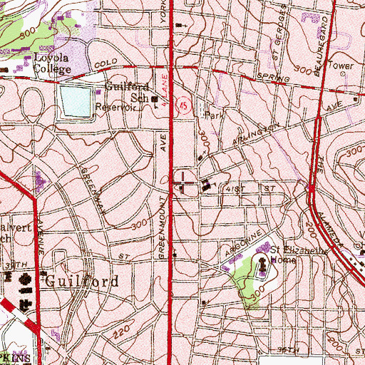 Topographic Map of Baltimore Christian School, MD