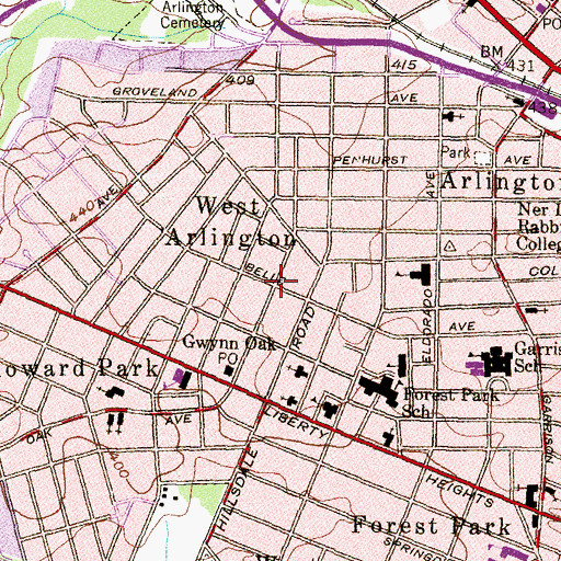 Topographic Map of Maarifa Children's Center, MD