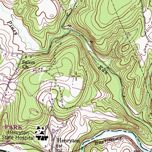 Topographic Map of Thomas Ofarrell Youth Center, MD