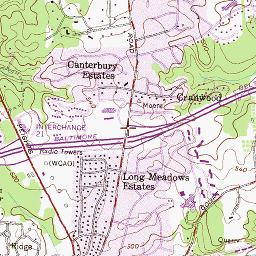 Topographic Map of Krieger Schechter Day School, MD
