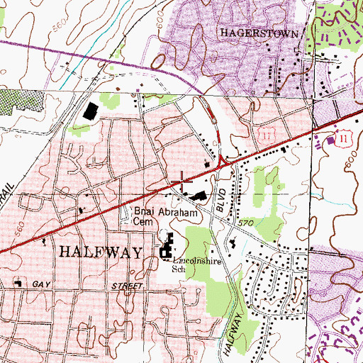 Topographic Map of Ebenezer Christian School, MD