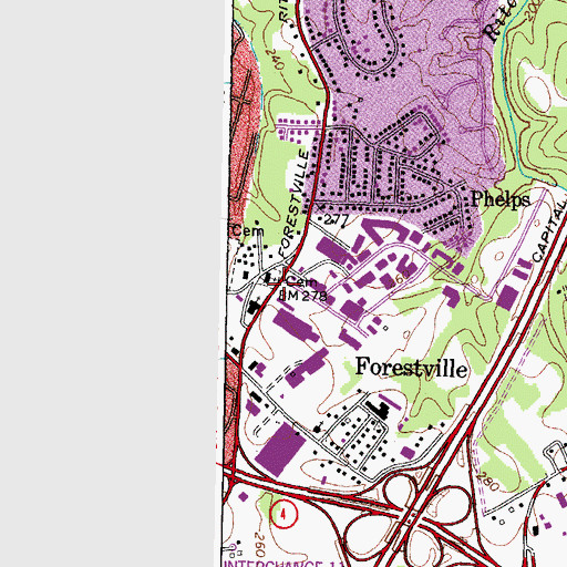 Topographic Map of Our Saviours School, MD