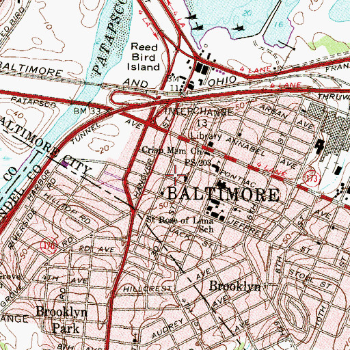 Topographic Map of Saint John's Christian Day School, MD