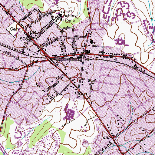 Topographic Map of Saint Martins School, MD