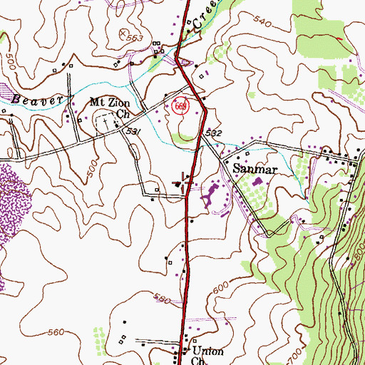 Topographic Map of San Mar Children's Home School, MD