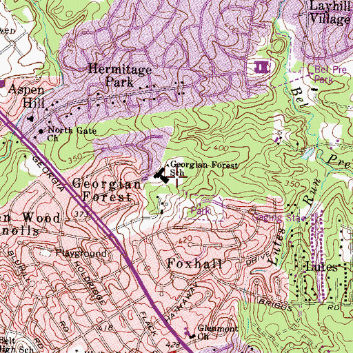 Topographic Map of Academy Child Development Center, MD