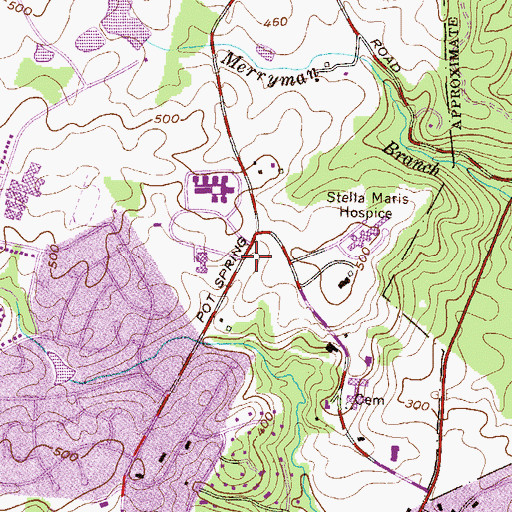 Topographic Map of Villa Maria at Saint Vincents Center, MD