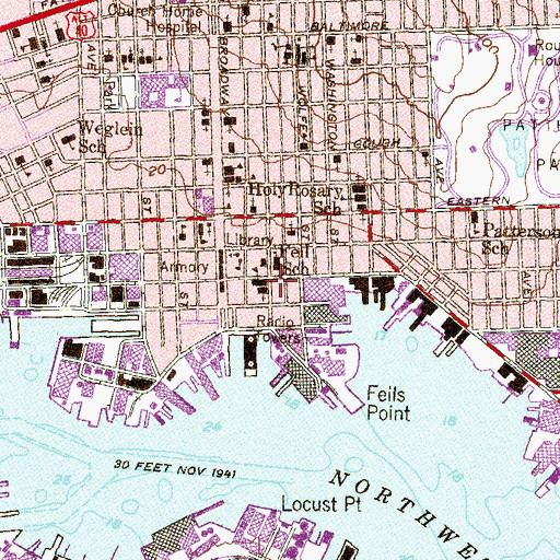 Topographic Map of Mother Seton Academy, MD