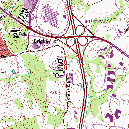 Topographic Map of Lansdowne Learning Center, MD