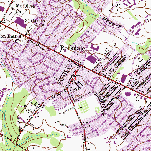 Topographic Map of The Rock Junior Academy, MD