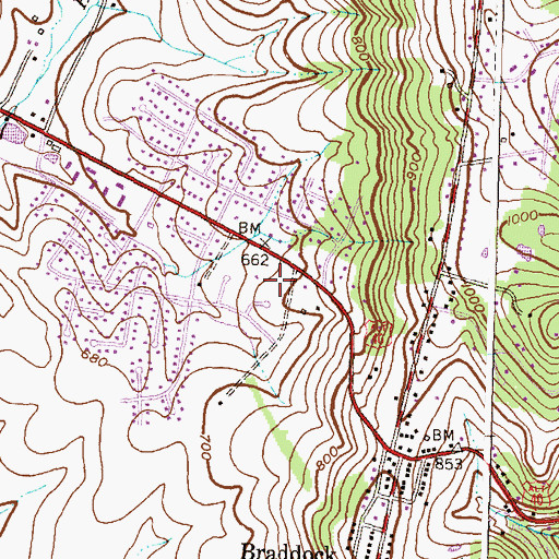 Topographic Map of Middletown United Methodist Chuch Preschool, MD