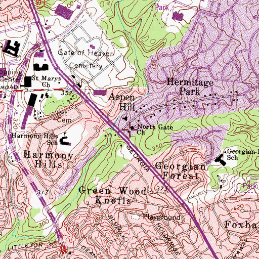 Topographic Map of Washington Christian Academy, MD