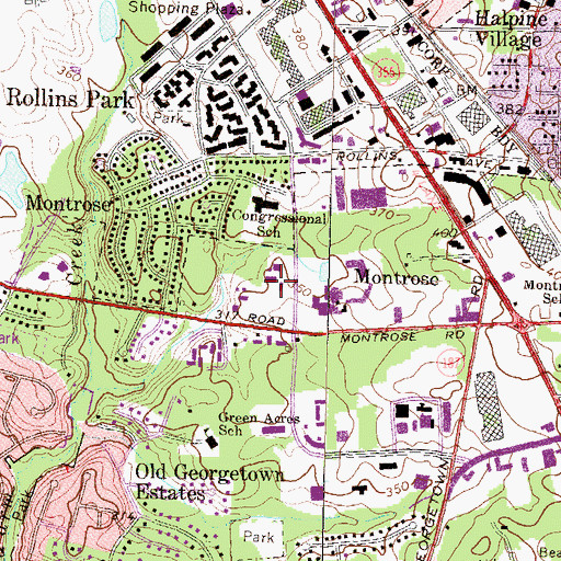Topographic Map of Charles E Smith Jewish Day School, MD