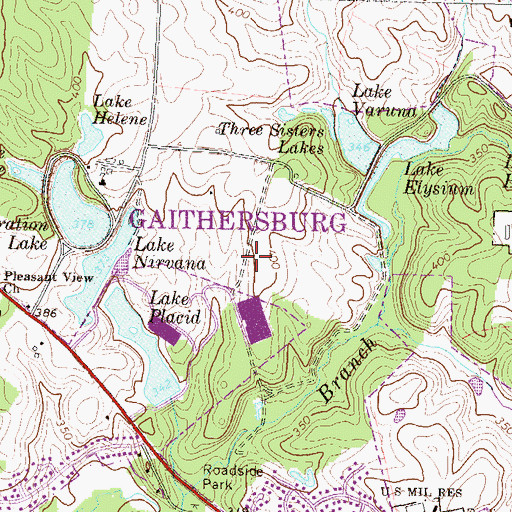 Topographic Map of Lakelands Park Middle School, MD