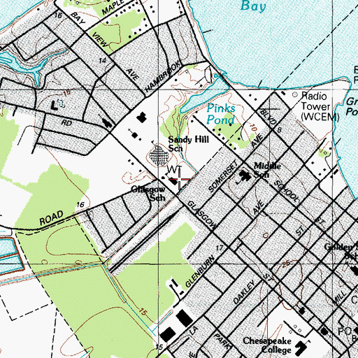Topographic Map of The Judy Center, MD