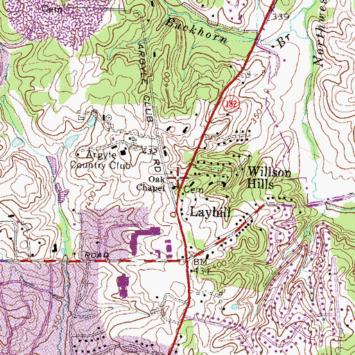 Topographic Map of Oak Chapel Child Development Center, MD