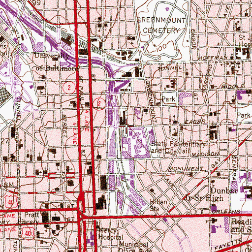 Topographic Map of Baltimore City Detention Center, MD