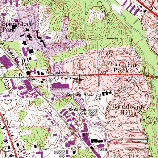 Topographic Map of Montrose Christian School, MD
