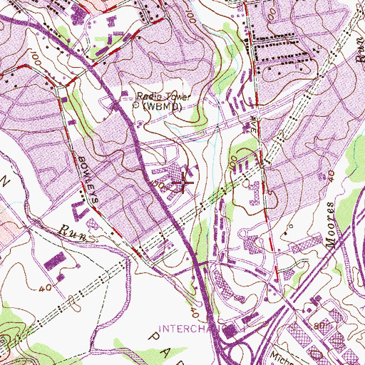 Topographic Map of Thurgood Marshall High School, MD