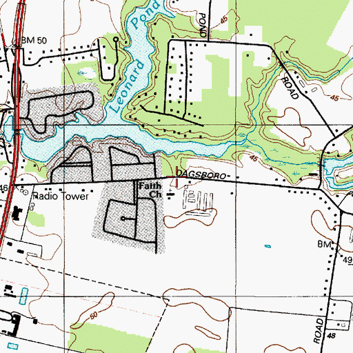 Topographic Map of Faith Baptist School, MD