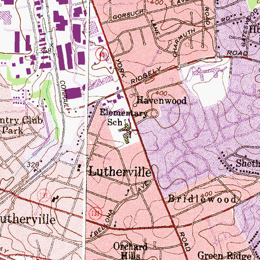 Topographic Map of Lutherville Laboratory School, MD