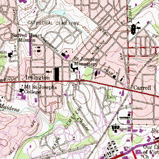 Topographic Map of Mountain Manor - Baltimore, MD