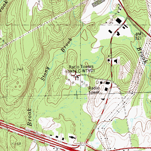 Topographic Map of WNLC-AM (New London), CT