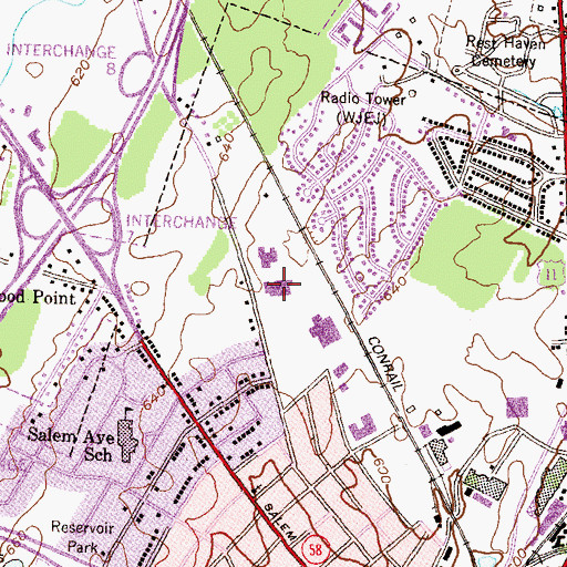 Topographic Map of Washington County Job Development Center, MD