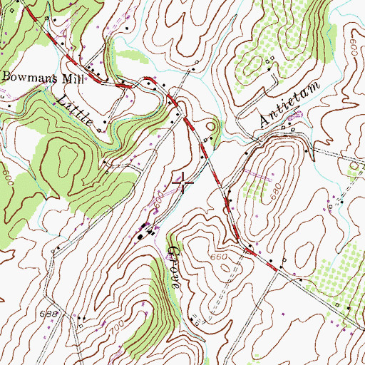 Topographic Map of Laurel Hall School - Hagerstown, MD