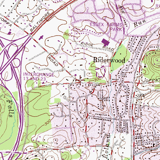 Topographic Map of Hunts School, MD