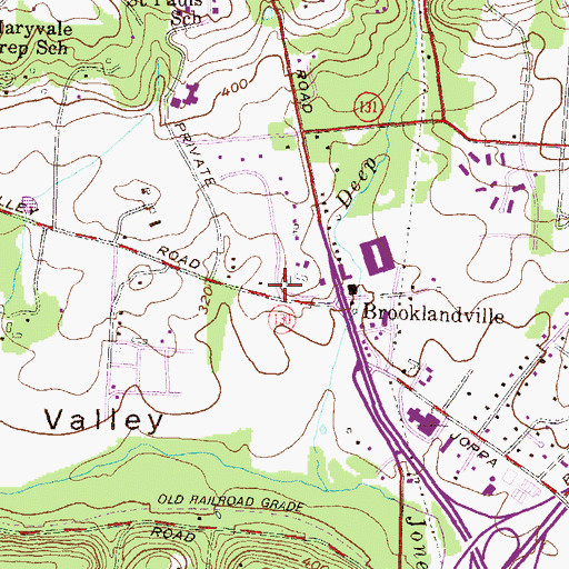 Topographic Map of Montessori Society of Central School, MD