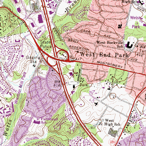 Topographic Map of First Baptist Church Wee Center, MD