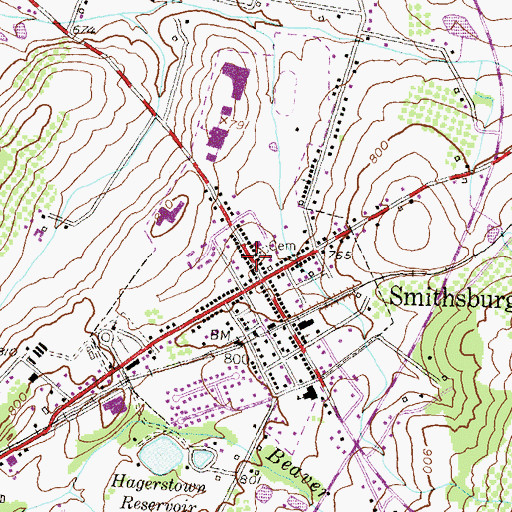 Topographic Map of Trinity Nursery School, MD