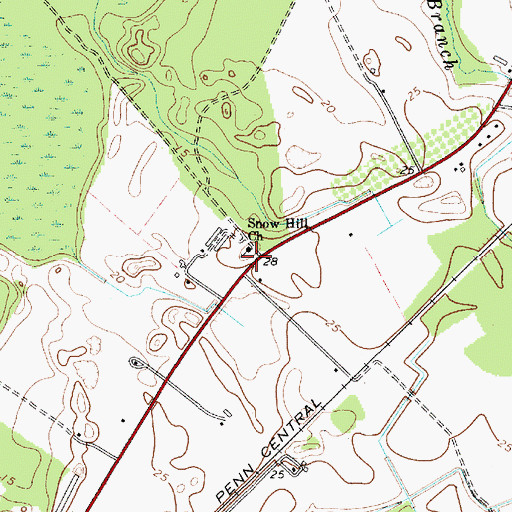 Topographic Map of Snow Hill Mennonite School, MD
